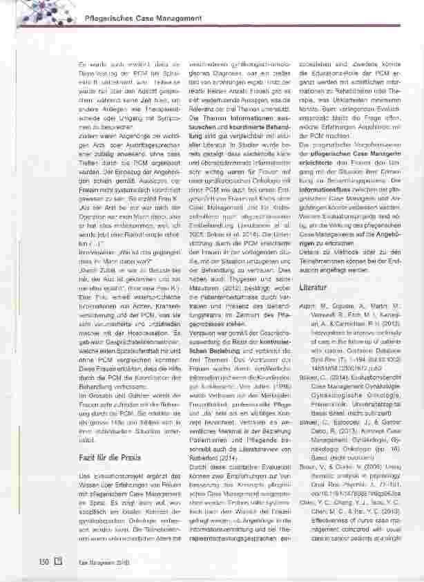 Vorschauseite 4: Pflegerisches Case Management Erleben der Frauen