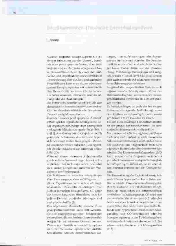 Vorschauseite 1: (Medikamenten-)Toxische Enzephalopathien