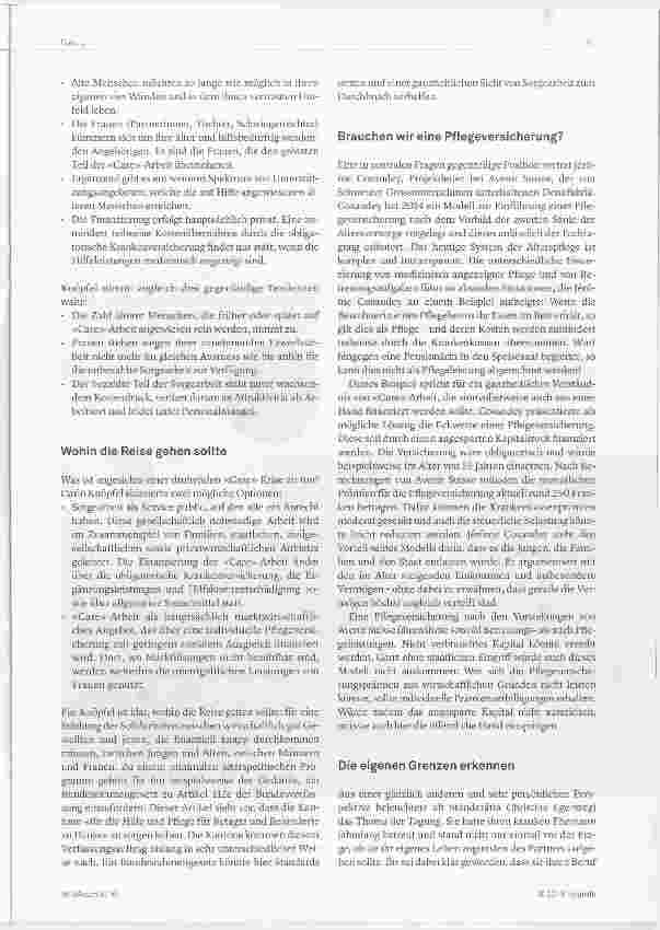 Vorschauseite 2: Who cares? Zukunft der Sorgearbeit im Alter