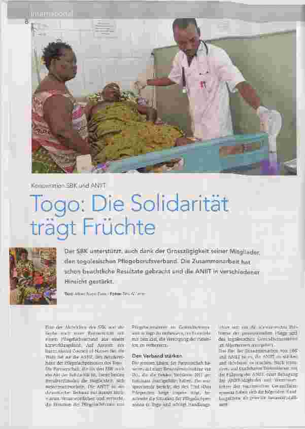 Vorschauseite 1: Togo: Die Solidarität trägt Früchte