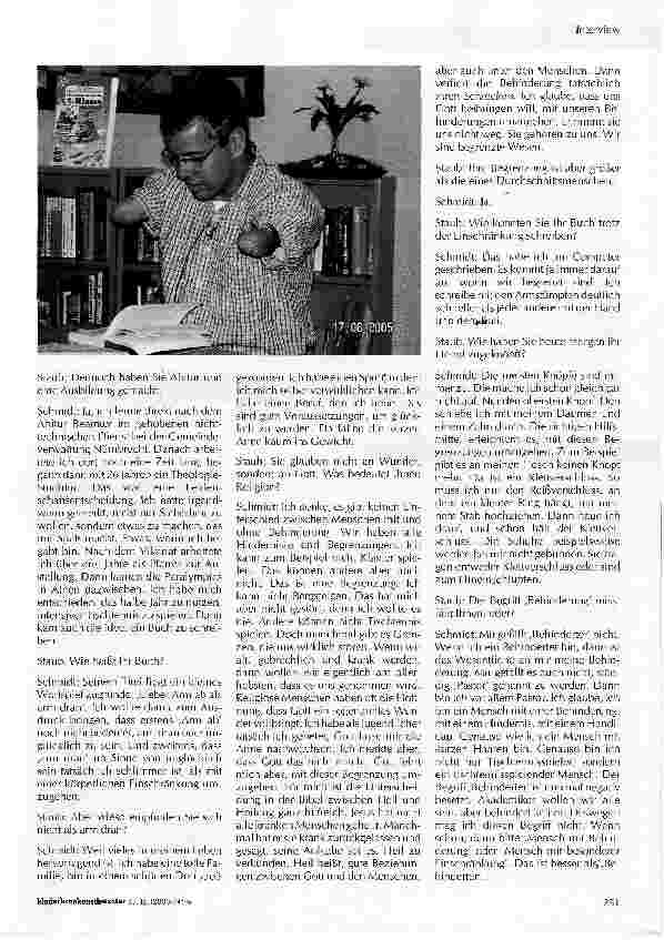 Vorschauseite 3: Rainer Schmidt - Lebensfroher Mensch trotz zahlreicher Handicaps