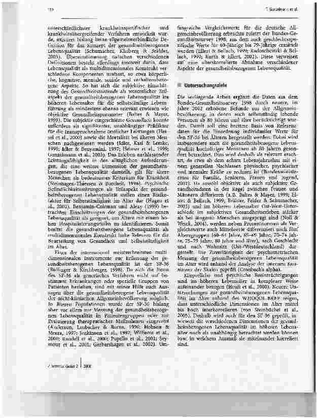 Vorschauseite 2: Die subjektive Gesundheit älterer Menschen im Spiegel des SF-36