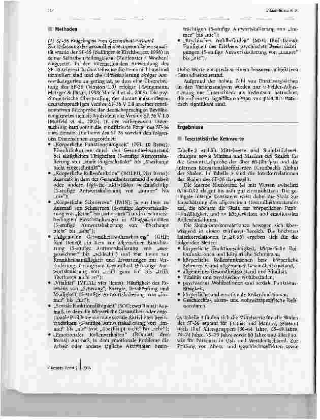 Vorschauseite 4: Die subjektive Gesundheit älterer Menschen im Spiegel des SF-36