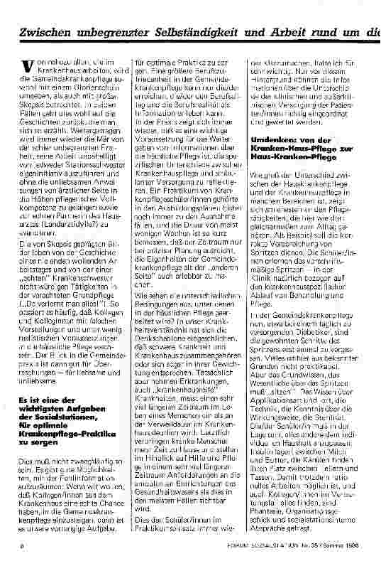 Vorschauseite 2: Andere Krankenpflege Zum Ausbildungseinsatz von Krankenpflegeschülerinnen in der Sozialstation