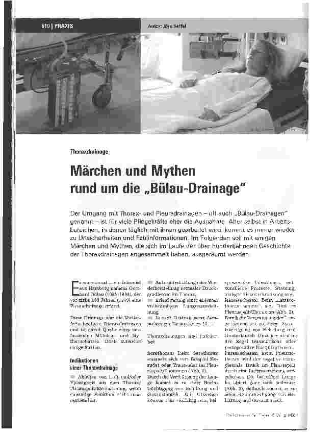 Vorschauseite 1: Märchen und MythenMärchen und Mythen rund um die Bülau-Drainage