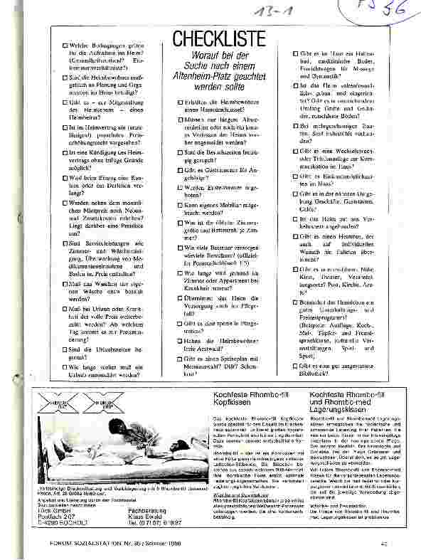 Vorschauseite 1: Checkliste Worauf bei der Suche nach einem Altenheim-Platz geachtet werden sollte