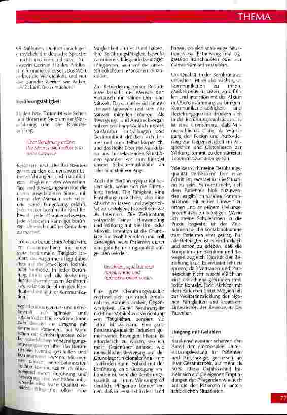 Vorschauseite 3: Professionalität in der Pflege Kommunikation, Berührungsfähigkeit und der Umgang mit Gefühlen als ihre wesentlichen Merkmale