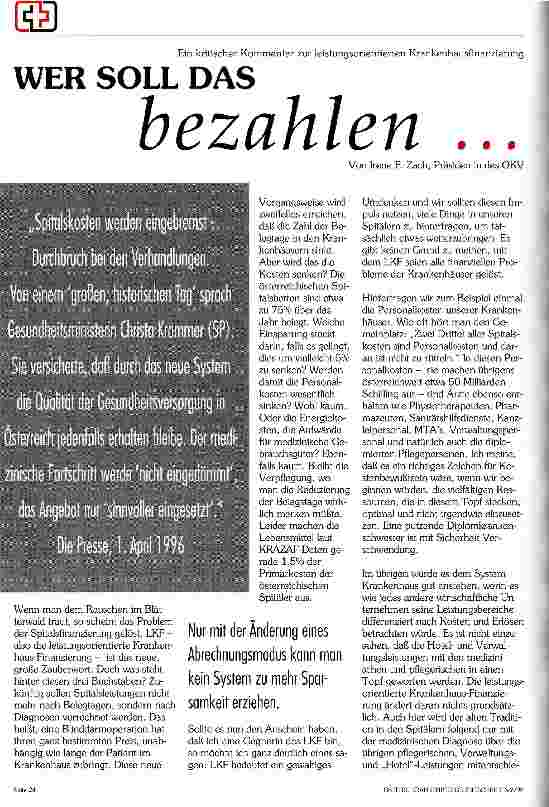 Vorschauseite 1: Wer soll das bezahlen ...