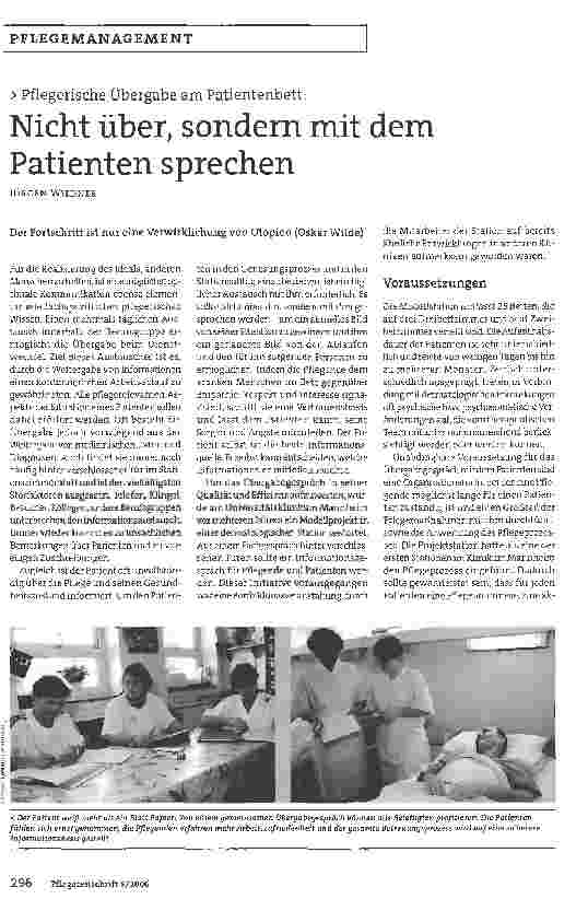 Vorschauseite 1: Nicht über, sondern mit dem Patienten sprechen