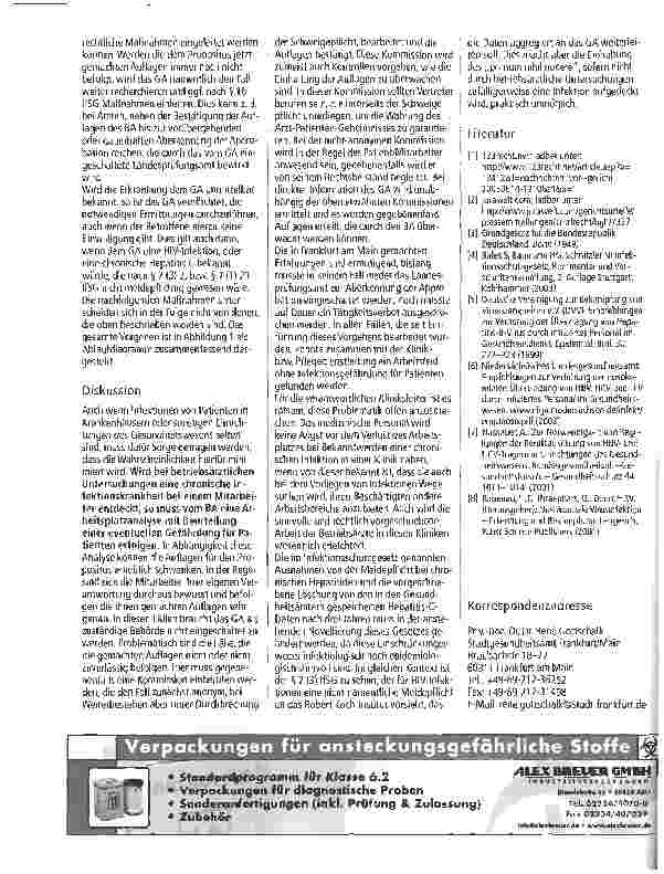 Vorschauseite 4: Ärzte und medizinisches Personal als Infektionsträger Die Rolle des ÖGD-Berufsrechtliche Aspekte