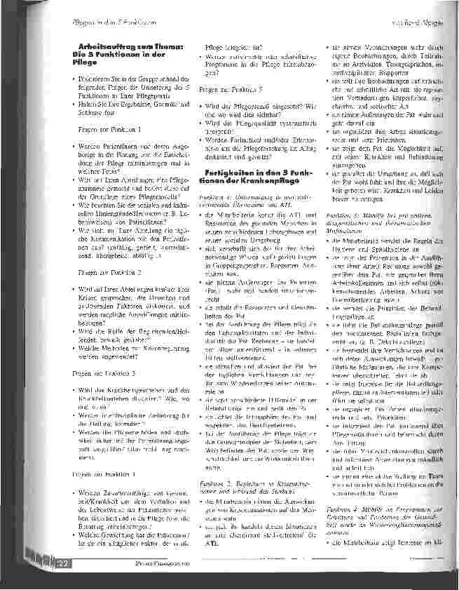 Vorschauseite 5: Pflegen in den fünf Funktionen