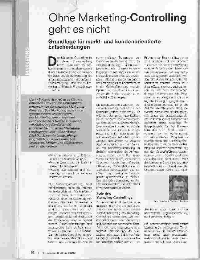 Vorschauseite 1: Ohne Marketing-Controlling geht es nicht