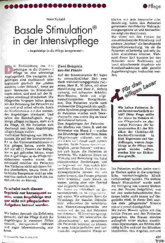 Vorschauseite 1: Basale Stimulation in der Intensivpflege Angehörige in die Pflege integrieren?