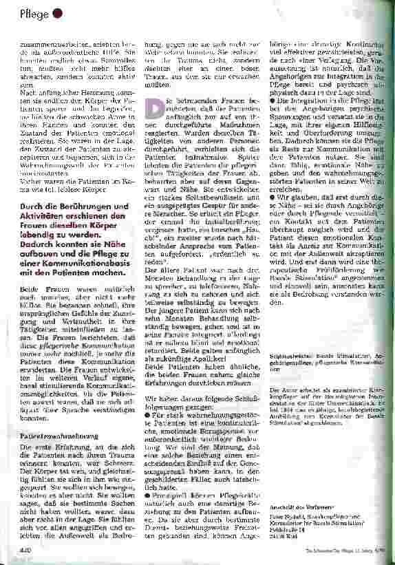 Vorschauseite 2: Basale Stimulation in der Intensivpflege Angehörige in die Pflege integrieren?
