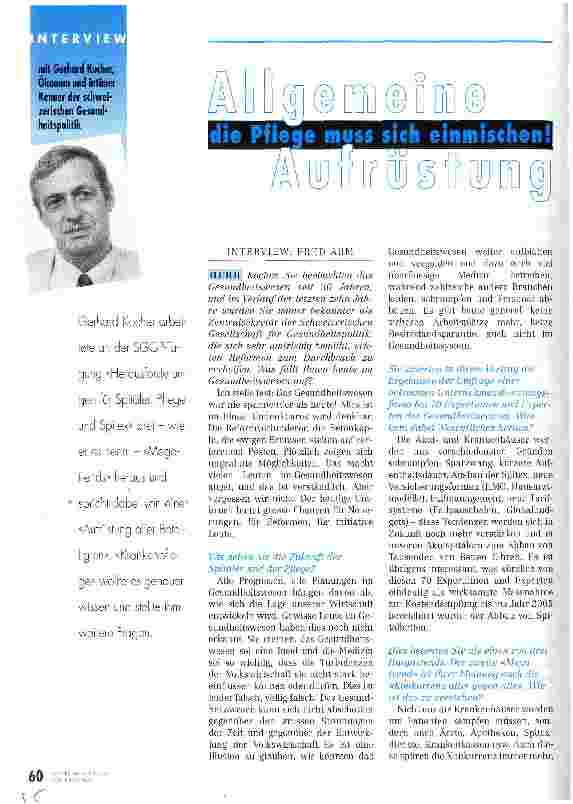 Vorschauseite 1: Allgemeine Aufrüstung - die Pflege muß sich einmischen!