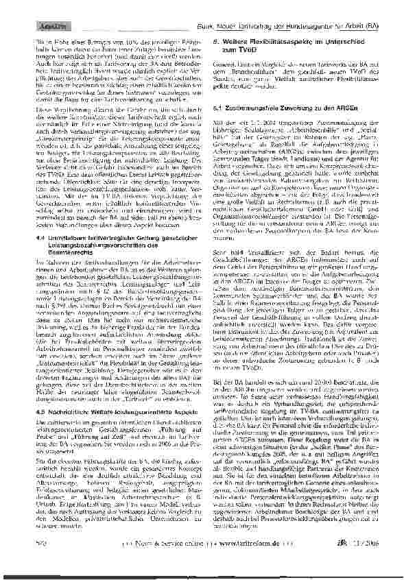 Vorschauseite 5: Neuer Tarifvertrag der Bundesagentur für Arbeit (BA) mit vielen zusätzlichen Flexibilitätsaspekten