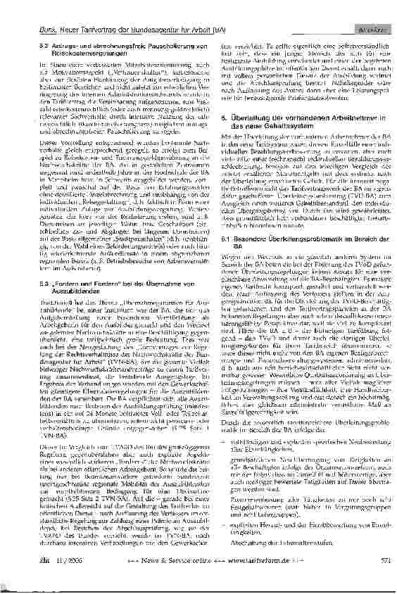 Vorschauseite 6: Neuer Tarifvertrag der Bundesagentur für Arbeit (BA) mit vielen zusätzlichen Flexibilitätsaspekten