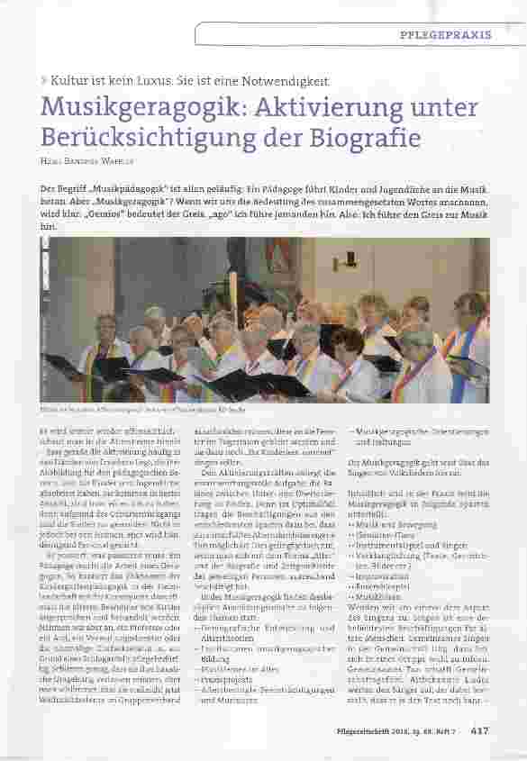 Vorschauseite 1: Musikgeragogik: Aktivierung unter Berücksichtigung der Biografie