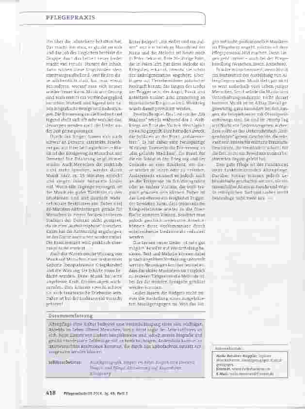 Vorschauseite 2: Musikgeragogik: Aktivierung unter Berücksichtigung der Biografie