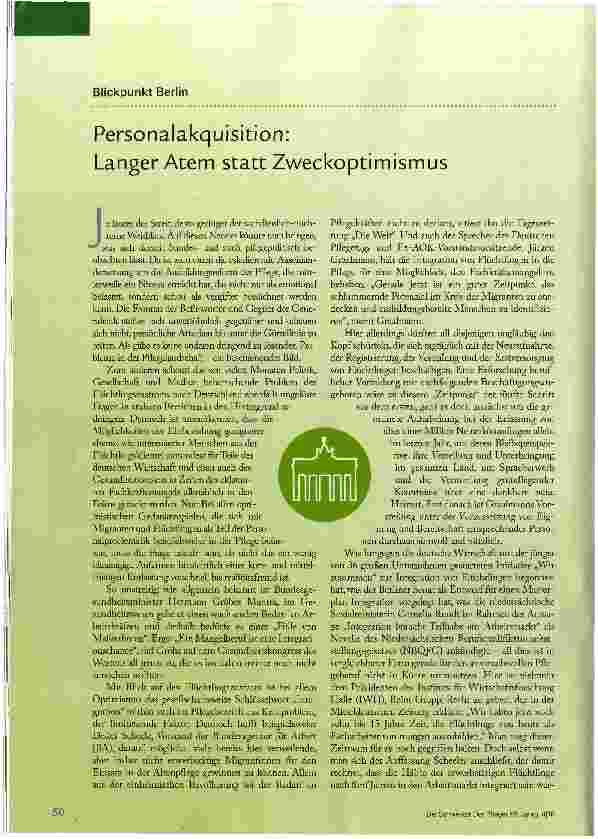 Vorschauseite 1: Personalakquisition: Langer Atem statt Zweckoptimismus