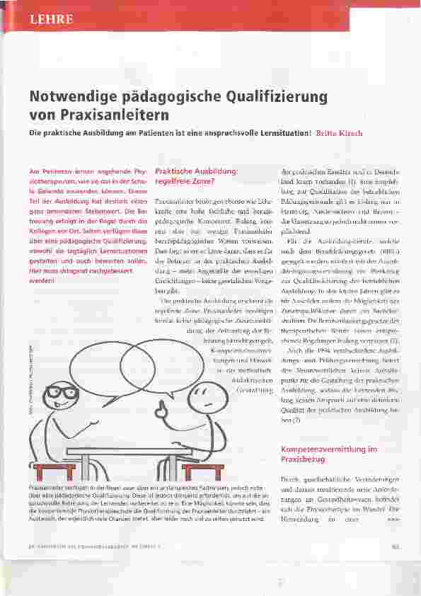 Vorschauseite 1: Notwendige pädagogische Qualifizierung von Praxisanleitern