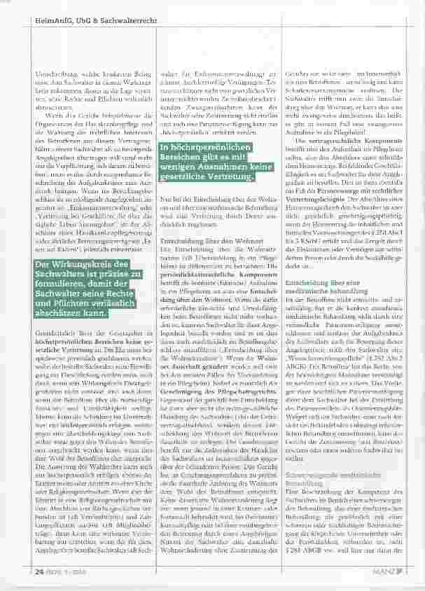 Vorschauseite 2: Sachwalterschaft - was umfasst die Personensorge?