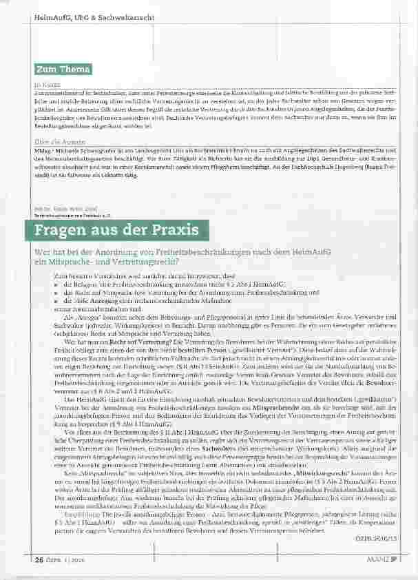 Vorschauseite 4: Sachwalterschaft - was umfasst die Personensorge?