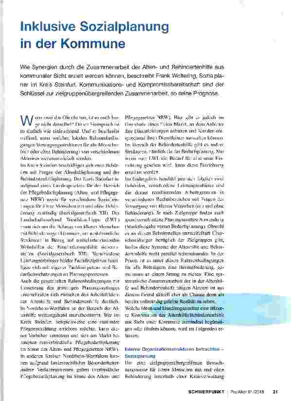 Vorschauseite 1: Inklusive Sozialplanung in der Kommune