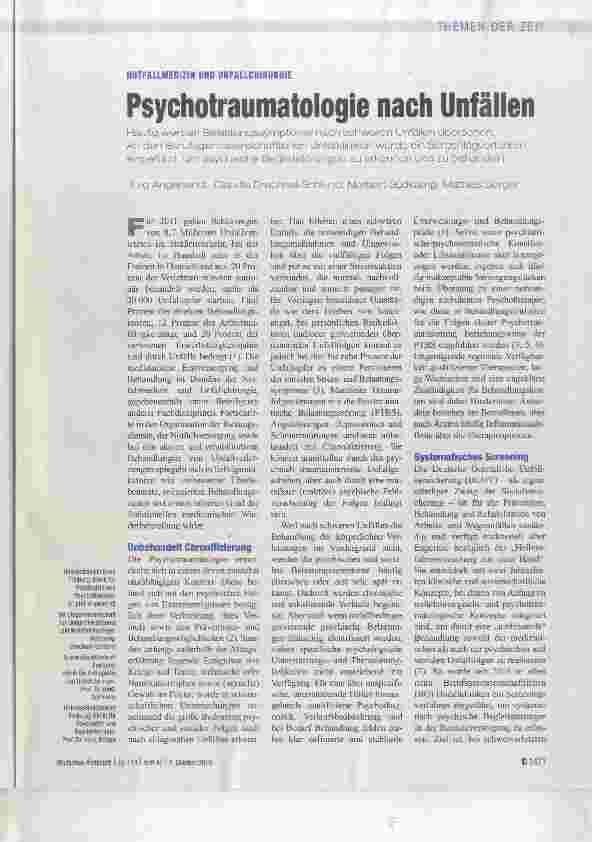 Vorschauseite 1: Psychotraumatologie nach Unfällen