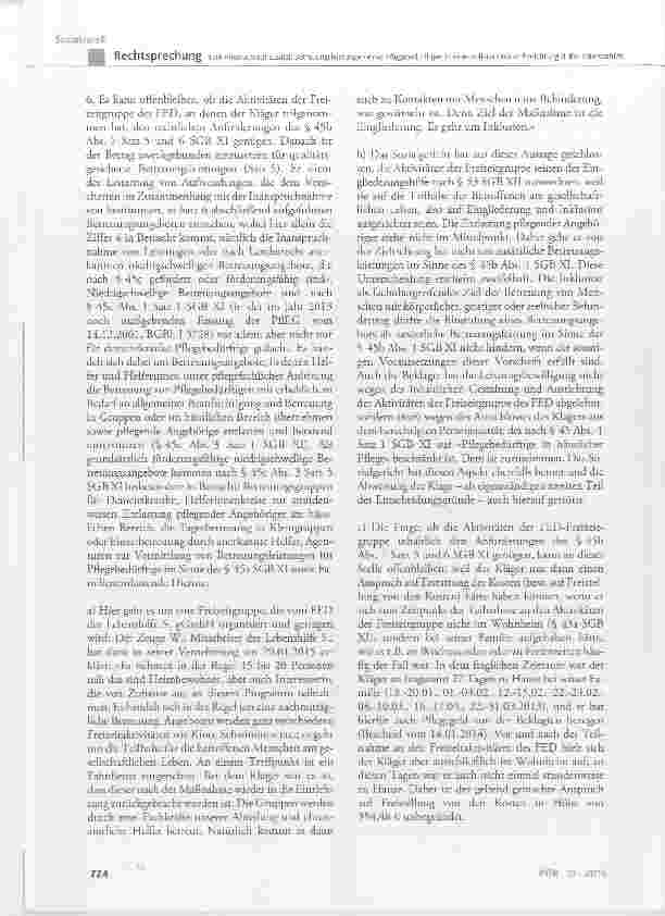 Vorschauseite 5: Kein Anspruch auf zusätzliche Betreuungsleistungen eines Pflegebedürftigen in einer vollstationären Einrichtung der Behindertenhilfe