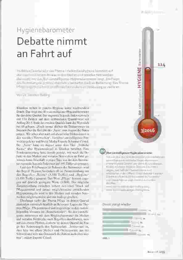 Vorschauseite 1: Hygienebarometer Debatte nimmt an Fahrt auf