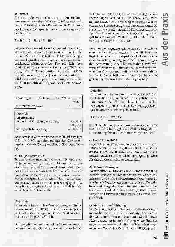 Vorschauseite 3: Beitragsberechnung in der Gleitzone