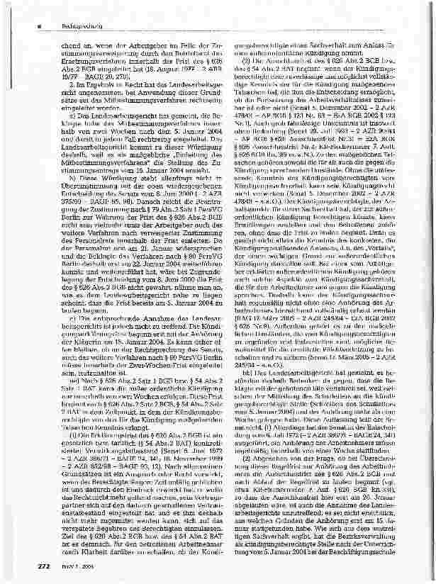 Vorschauseite 3: ZUM ARBEITSRECHTEinhaltung der Frist des §626 Abs. 2 BGB bei fristloser Kündigung
