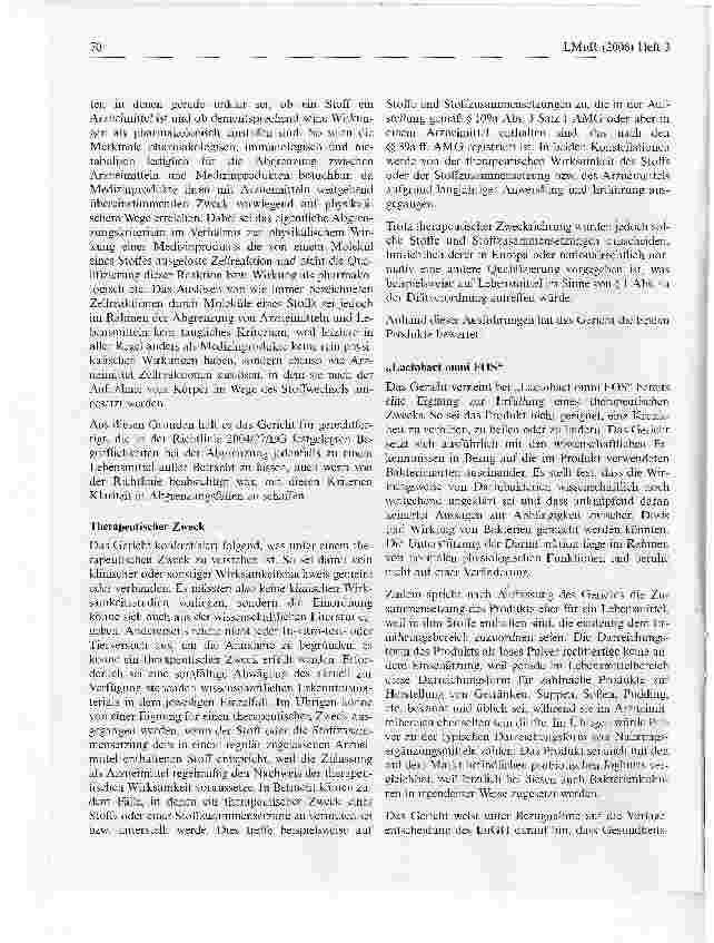 Vorschauseite 4: Lactobact omni FOS, E-400 sind mangels therapeutischem Zweck Lebensmittel