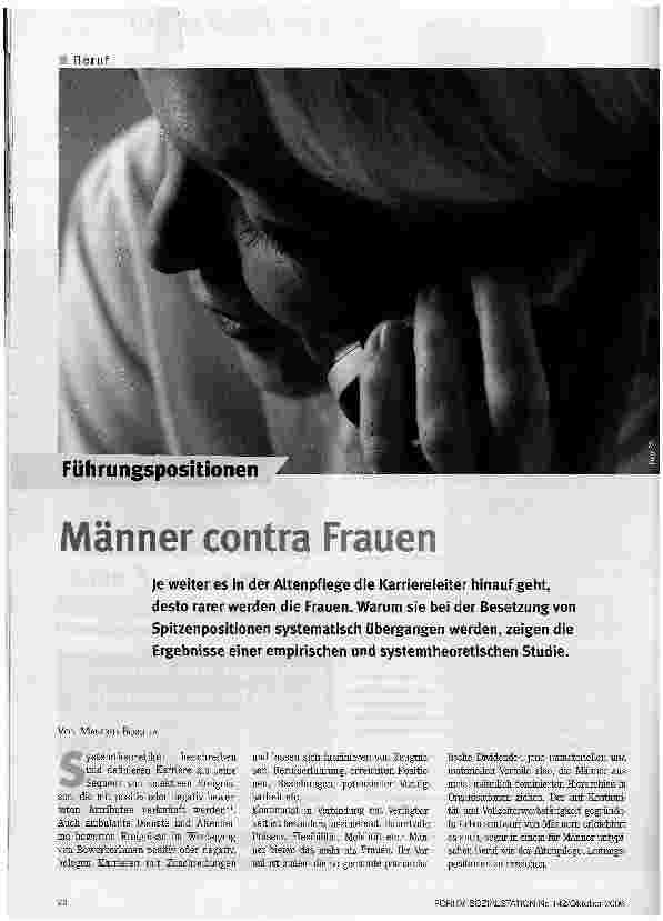 Vorschauseite 1: Männer contra Frauen