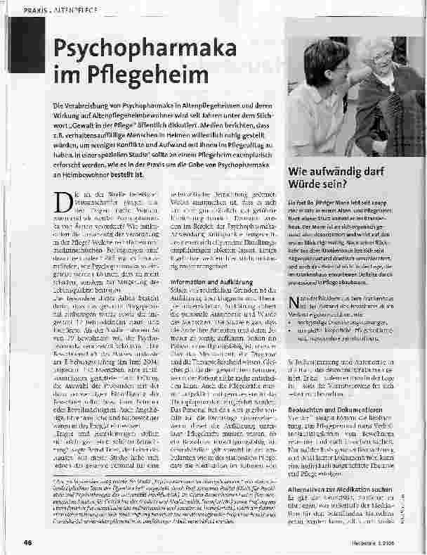 Vorschauseite 1: Psychopharmaka im Pflegeheim