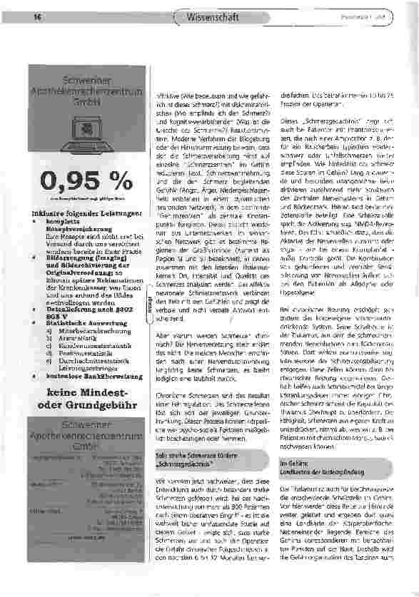 Vorschauseite 3: Wenn Berührung weh tut:Neue Wege in der Schmerztherapie