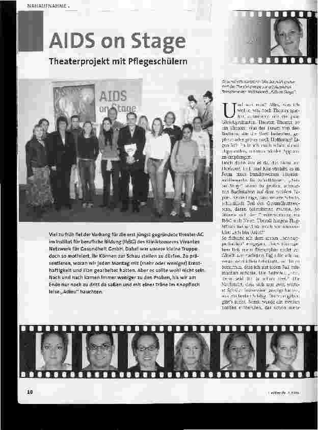 Vorschauseite 1: AIDS on StageTheaterprojekt mit Pflegeschülern