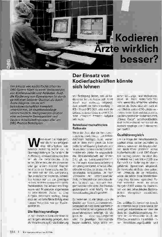 Vorschauseite 1: Kodieren Ärzte wirklich besser?