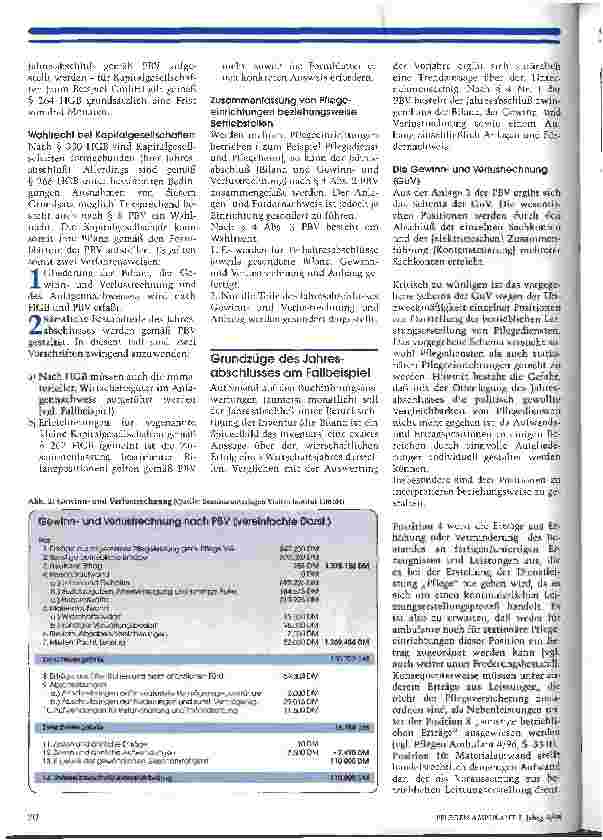 Vorschauseite 2: Die Umsetzung der Pflegebuchführungsverordnung 4. Teil: Jahresabschluß/GuV, Bilanz und Anhang