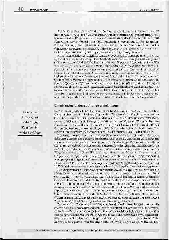 Vorschauseite 2: Beiträge aus der Pflegeforschung für die Pflegepraxis Aufstieg mit Hindernissen - Karriereverläufe von Männern und Frauen in der Altenpflege