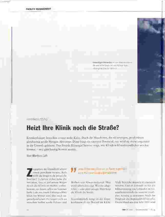 Vorschauseite 1: Heizt Ihre Klinik noch die Straße?