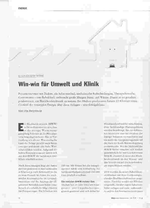 Vorschauseite 1: Win-win für Umwelt und Klinik