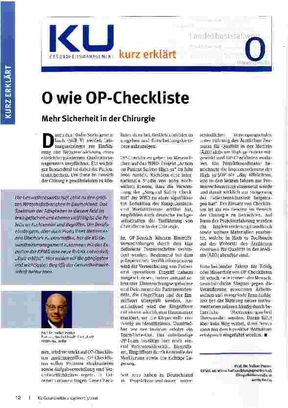 Vorschauseite 1: O wie OP-Checkliste