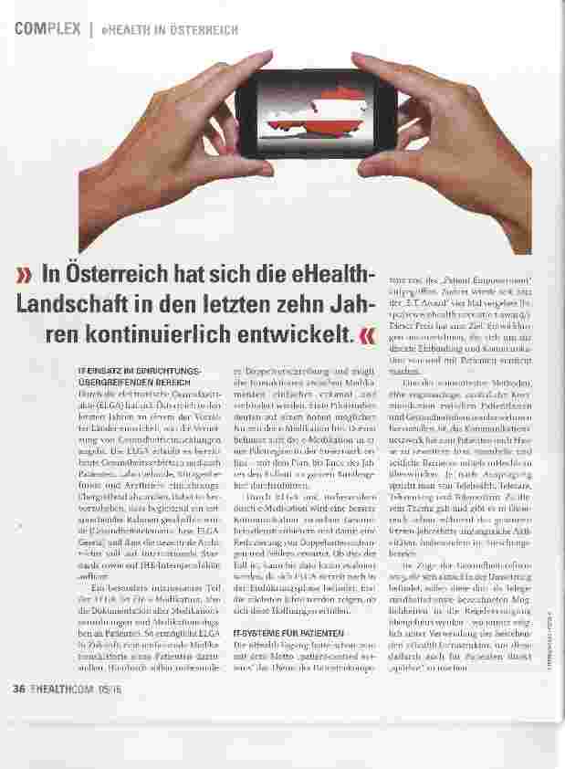 Vorschauseite 1: In Österreich hat sich die eHealth-Landschaft in den letzten zehn Jahren kontinuierlich entwickelt