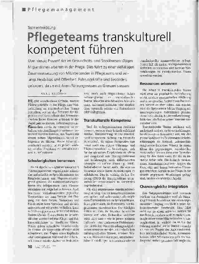 Vorschauseite 1: Pflegeteams transkulturel kompetent führen