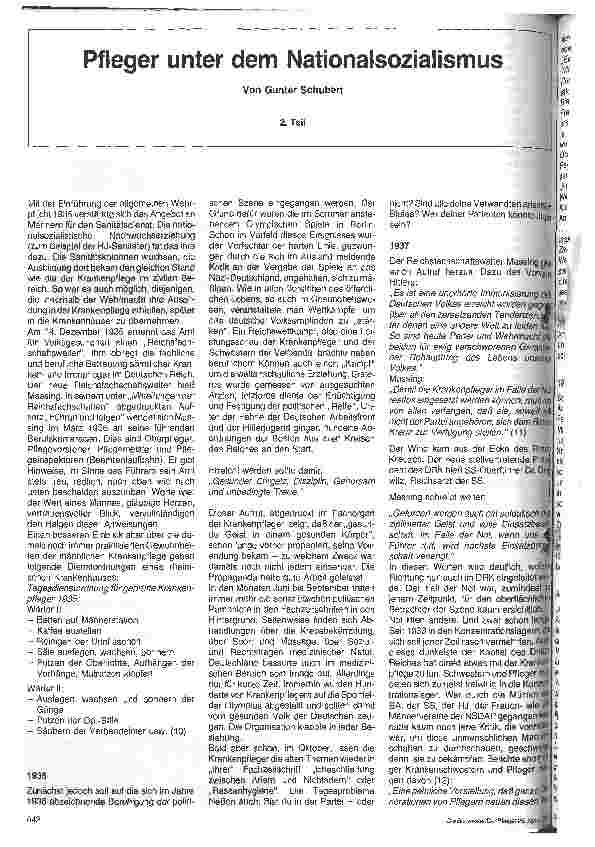 Vorschauseite 1: Pfleger im Natinalsozialismus Teil II