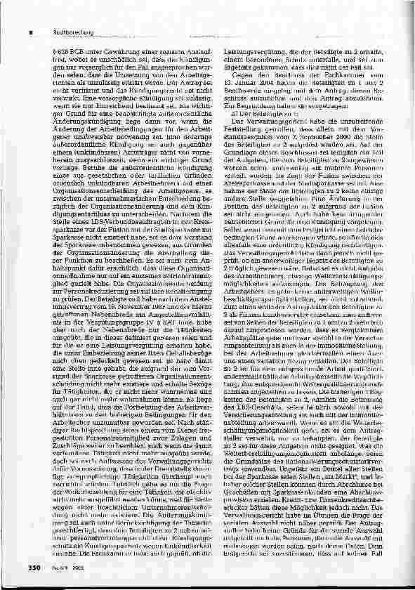Vorschauseite 4: Zustimmungsersetzung zu betriebsbedingter Änderungskündigung eines Personalratsmitgliedes