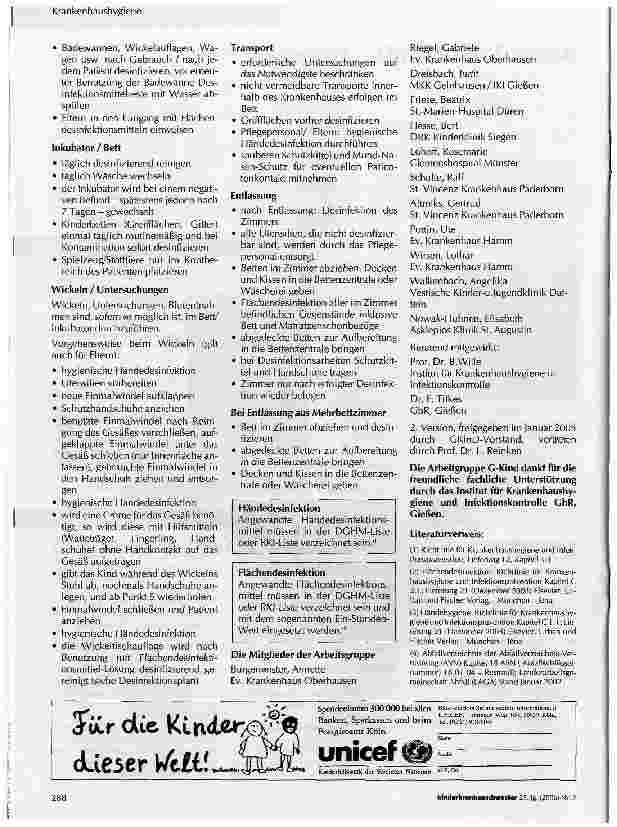 Vorschauseite 2: Arbeitskreis GkinD - Hygiene
