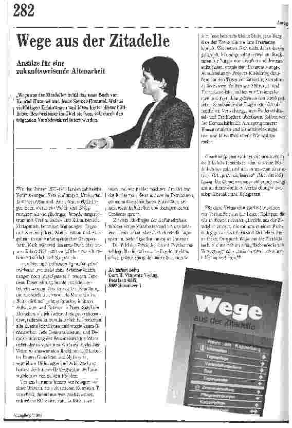 Vorschauseite 1: Wege aus der Zitadelle Ansätze für eine zukunftsweisende Altenarbeit
